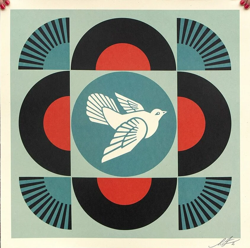 Geometric Dove black Obey
