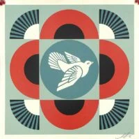 Geometric Dove rouge Obey